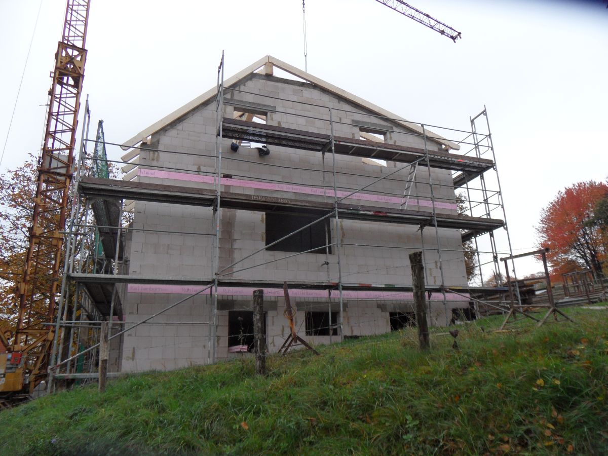 Neubau Wohnhaus Welsch - Dachkonstruktion Sparren