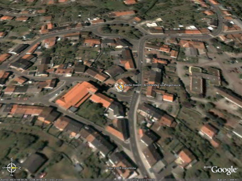 Google Earth: Büro Walle aus dem Weltall.