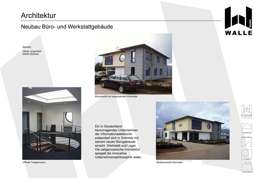 Neubau eines Büro- und Werkstattgebäudes, Schmelz.