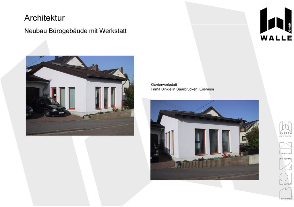 Neubau eines Bürogebäudes mit Werkstatt, Saarbrücken Ensheim.