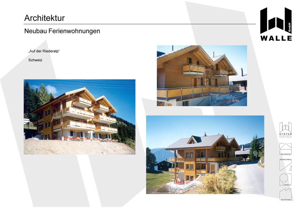 Neubau eines Wohnhauses mit Ferienwohnungen, Schweiz, Auf der Riederalp.
